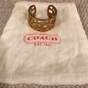 Coach Gold Logo Monogram Cuff Bracelet
